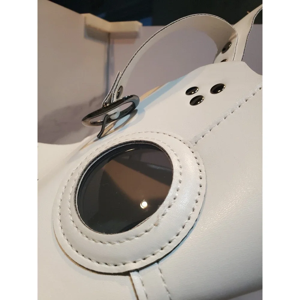 White Faux Leather Plague Doctor Mask - Steampunk / Cosplay Accessory
